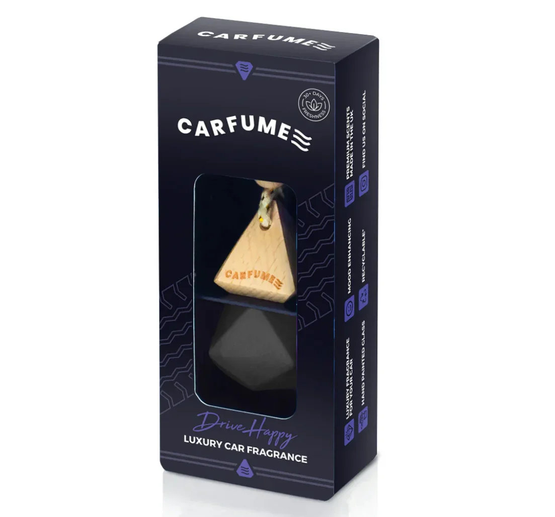 Carfume Matte Black Premium Car Freshener Hanger - Sleek Modern Design - Image 2